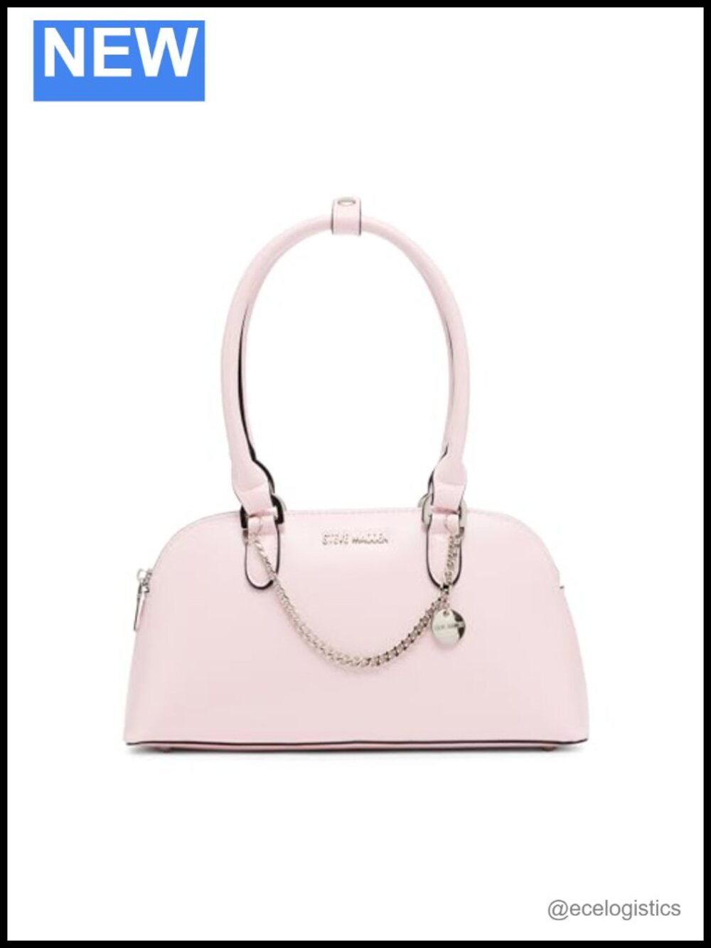 Faux Leather Satchel Shoulder Bag with Top Handle and Zip Pockets